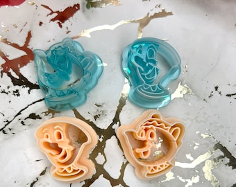 Clay cutters Mrs Potts & Chip| Polymer clay cutters| Earring making| Clay tools