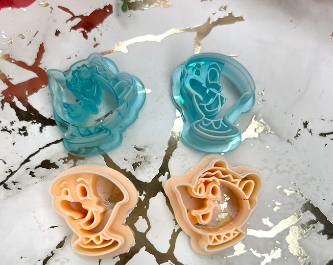 Clay cutters Mrs Potts & Chip| Polymer clay cutters| Earring making| Clay tools