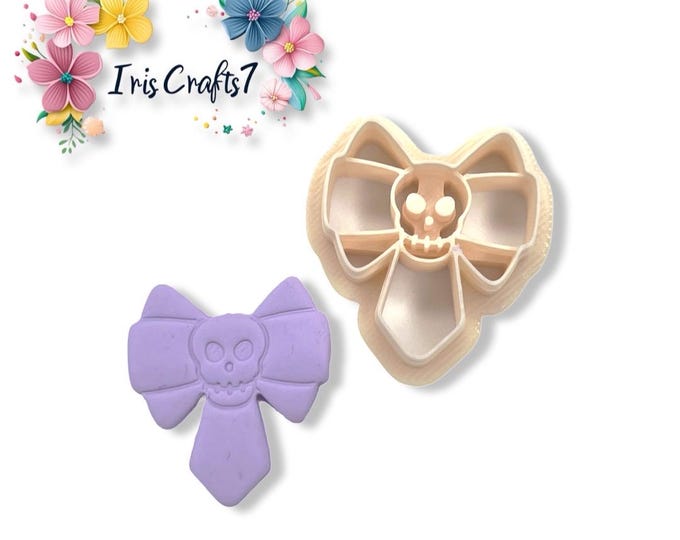 Skull Bow 1 Polymer Clay Cutter - Earrings Tools