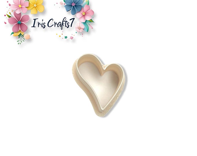 Abstract Heart No 2 Polymer Clay Cutter for Earrings Jewelry Tool
