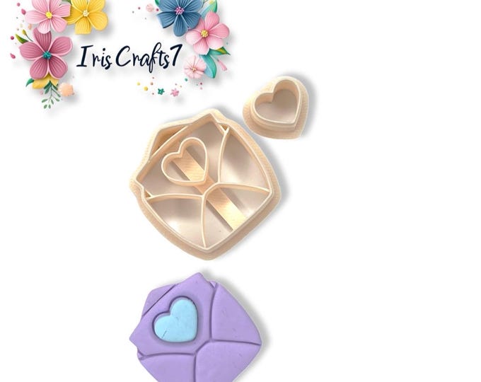 Love envelope 3 polymer clay cutter