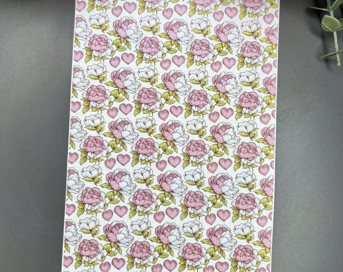 Peonies and Hearts 4 image transfer paper_ Clay tools_ Earring making_ Magic transfer paper_ Water soluble paper