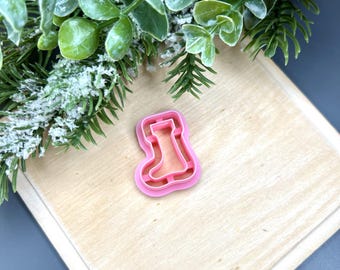 Christmas Sock Outline Polymer Clay Cutters - Handmade Earrings