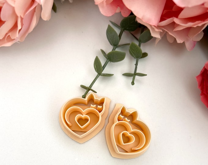 Clay cutters Kitty valentine 2| Polymer clay cutters| Jewellery tools| Ceramic cutters| Earrings cutters| Clay tools