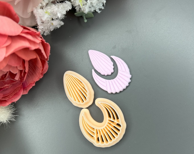 Shell Earring B Clay Cutters_ Clay Tools_ Polymer Clay Cutters_ Silver clay