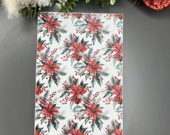 Christmas Flower 2 Transfer Paper for Polymer Clay - Water Soluble Sheet