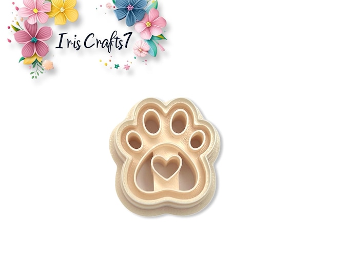 Heart Paw Polymer Clay Cutter – Animal Lover Earring Tool – Decorative Clay Shape Cutter for DIY Jewellery and Craft Projects