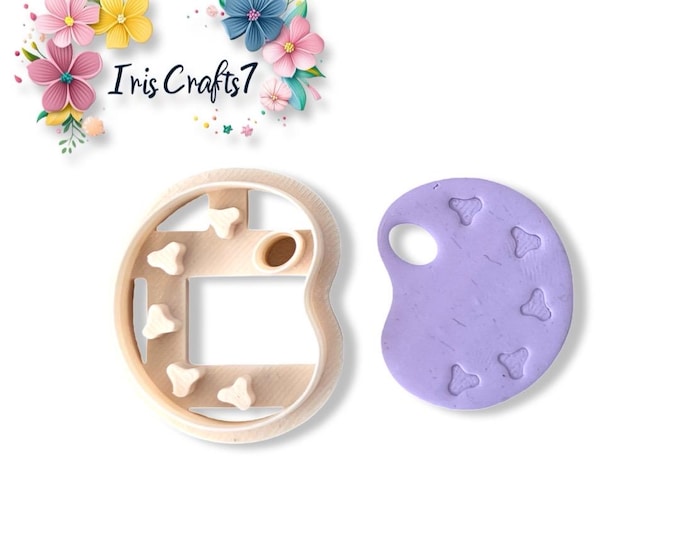 Palette with Paints Polymer Clay Cutter - Ceramic tools - Earrings Making