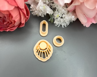 Earring 19 Clay Cutter Set with Precious Stone Design_ Handmade Jewellery_ Ceramic tools