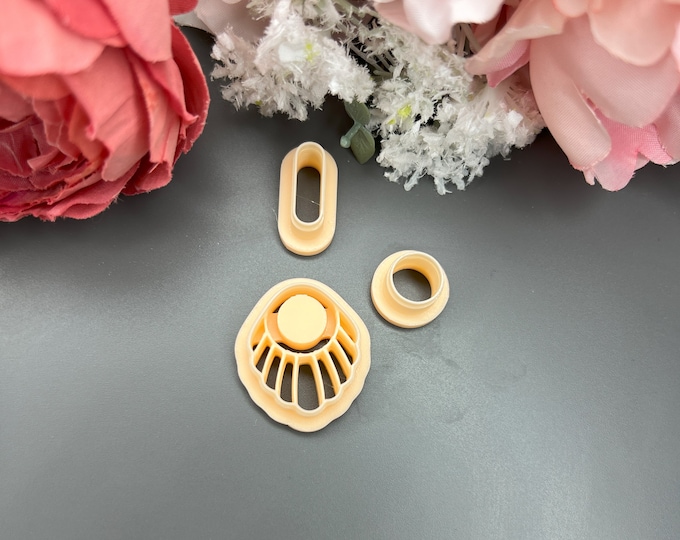 Earring 19 Clay Cutter Set with Precious Stone Design_ Handmade Jewellery_ Ceramic tools