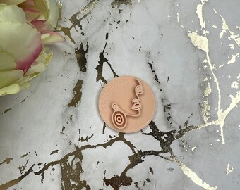 Face 3 polymer clay stamp
