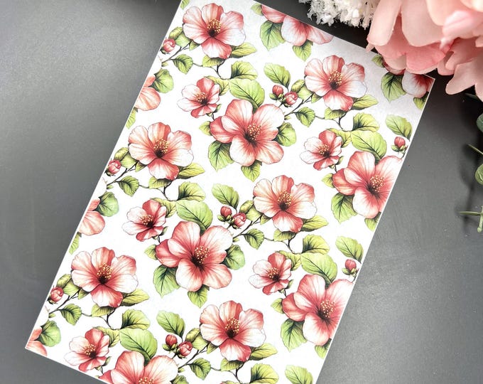 Flowers 19 Big image transfer paper_ Clay tools_ Earring making_ Magic transfer paper_ Water soluble paper