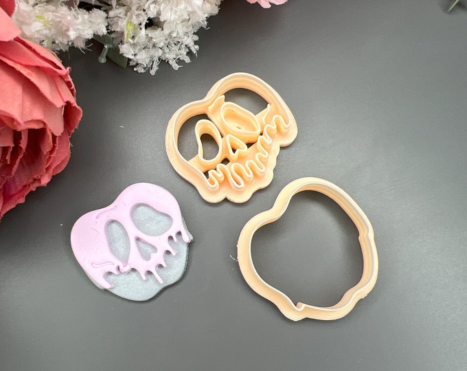 Spooky Apple 2 Clay Cutters_ Polymer Clay Cutters_ Halloween Jewellery_ Clay Tools_ Cookie Cutters
