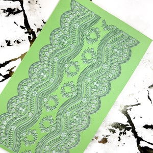 Lace 6 Polymer Clay Texture Mat – Rubber Embossing Sheet for Earrings, Jewelry Tools, DIY Clay Imprints