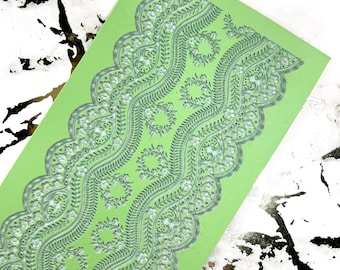 Lace 6 Polymer Clay Texture Mat – Rubber Embossing Sheet for Earrings, Jewelry Tools, DIY Clay Imprints