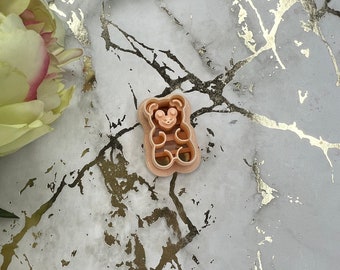 Gummy Bear Polymer Clay Cutter – Cute Bear Earring Mold – DIY Jewelry Making Tool – PLA Cookie Cutter for Handmade Crafts