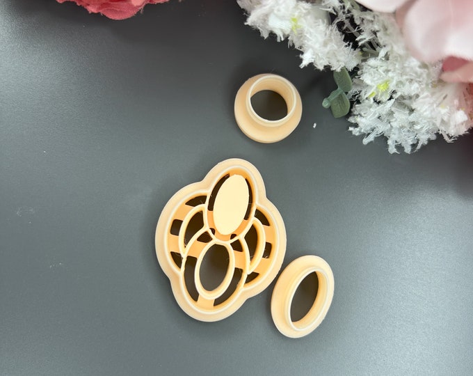 Earring with precious stone 1 clay cutters_ Ceramic tools_ Polymer clay cutters_ Silver clay