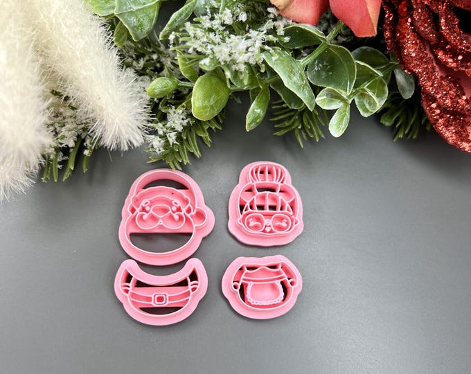 Mr&Mrs Claus Polymer Clay Cutters set - Christmas Jewellery - Ceramic tools - Handmade Earrings