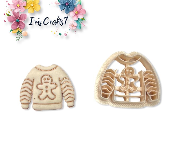 Sweater with Gingerbread Polymer Clay Cutter for Christmas Earring Making, Jewellery & Craft Tools