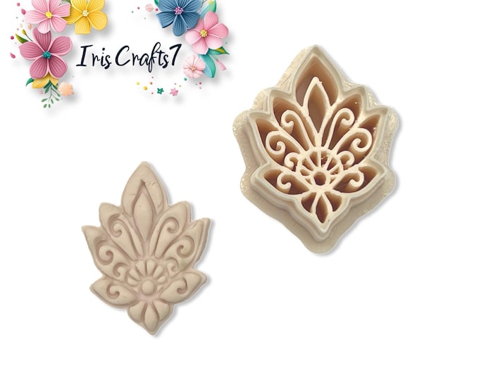 Ornamental Leaf 2 Polymer Clay Cutters – Intricate Decorative Clay Tools for Earring Making & Handmade Jewellery Crafts