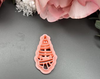 Polymer Clay Cutter Ghost Christmas Tree – Festive Earring DIY Tool – Spooky Holiday Design for Handmade Crafting