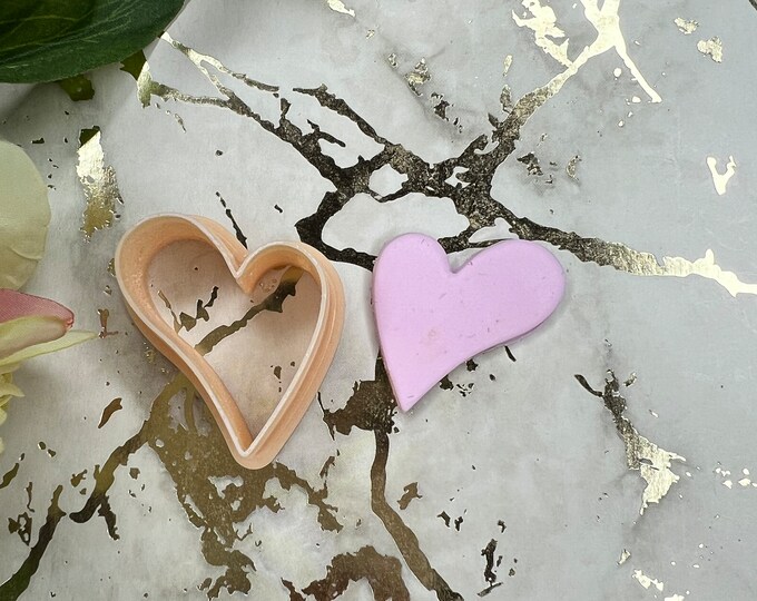 Heart 2 polymer clay cutter / Valentine clay cutter