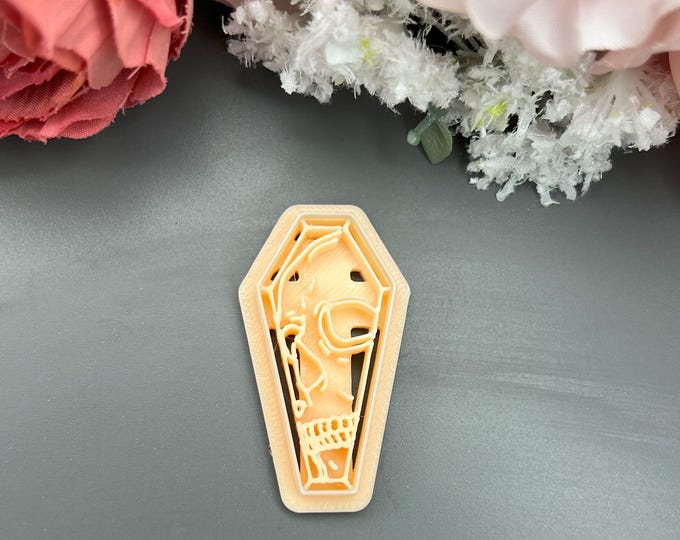Skull Coffin Polymer Clay Cutters_ Halloween Jewellery_ Ceramic Tools_ Handmade Earrings