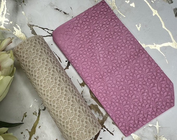 Polymer clay texture roller 43 flower