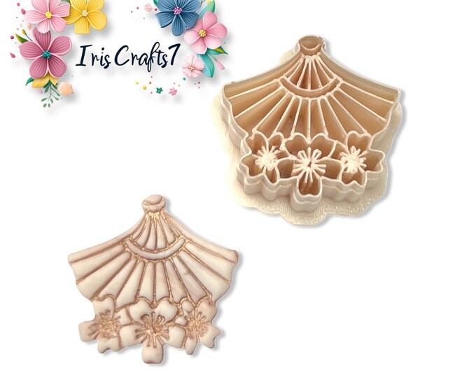 Floral Fan no. 2 Polymer Clay Cutter for Handmade Earring Making, Jewellery Tools