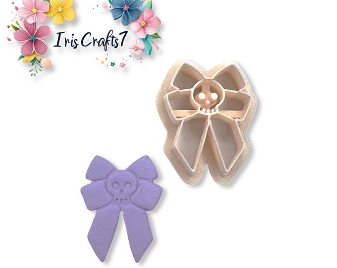 Skull Bow 2 Polymer Clay Cutter - Earrings Tools