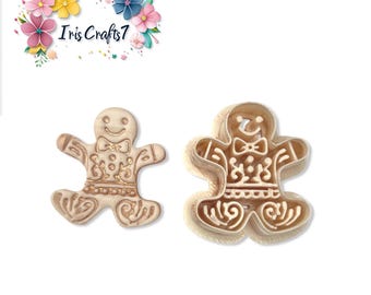 Decorated Gingerbread Polymer Clay Cutter for Christmas Earring Making