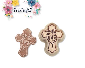 Cross With Lily Polymer Clay Cutter Earring Jewelry Tool