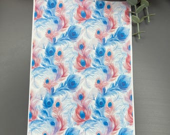 Peacock Feather Transfer Paper for Polymer Clay Crafts