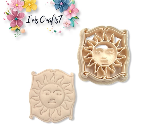 Sun Face Polymer Clay Cutter – Celestial Earring Making Tool – Decorative Clay Shape Cutter for Handmade Jewellery & Crafts
