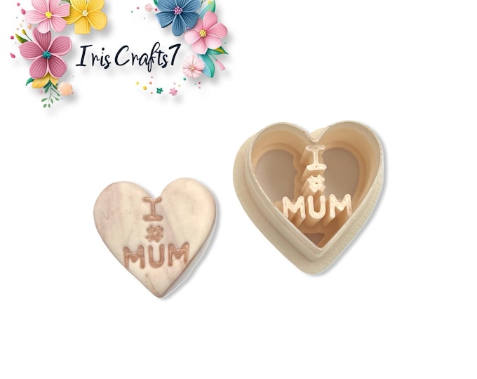 I Love Mum Polymer Clay Cutter for Earrings Jewelry Tool