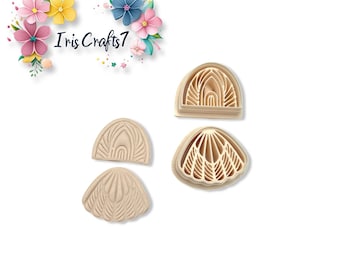 Boho Arch and Fan Polymer Clay Cutter Set – Intricate Tools for Earring Making