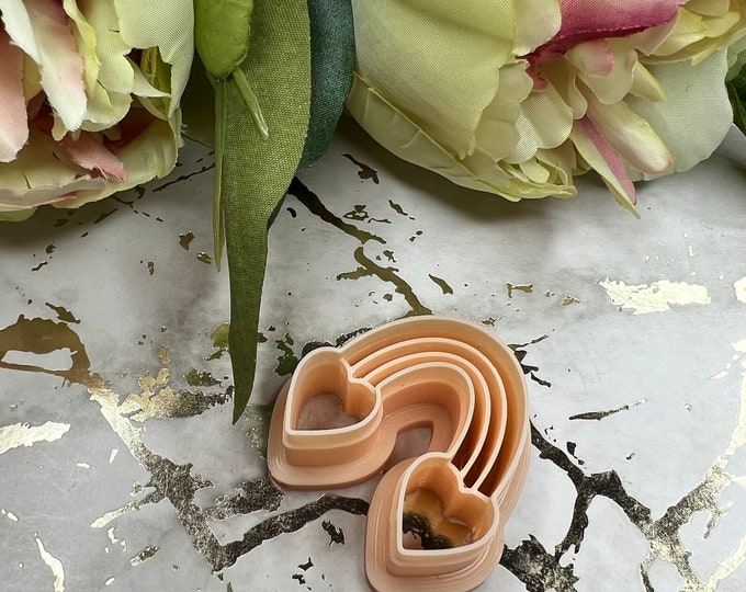 Valentine rainbow polymer clay cutter