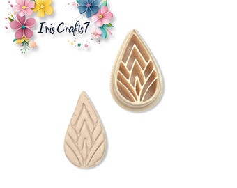 Geometric Leaf Teardrop Polymer Clay Cutter: Earring Making Tool