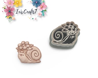 Snail With Flower Polymer Clay Cutter Earring Jewelry Tool