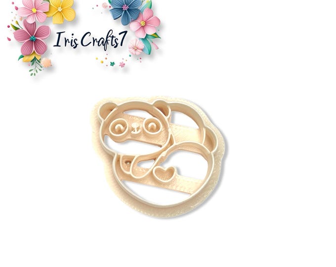 Panda on Heart Polymer Clay Cutter | Valentine Earring Shape | Craft Tool