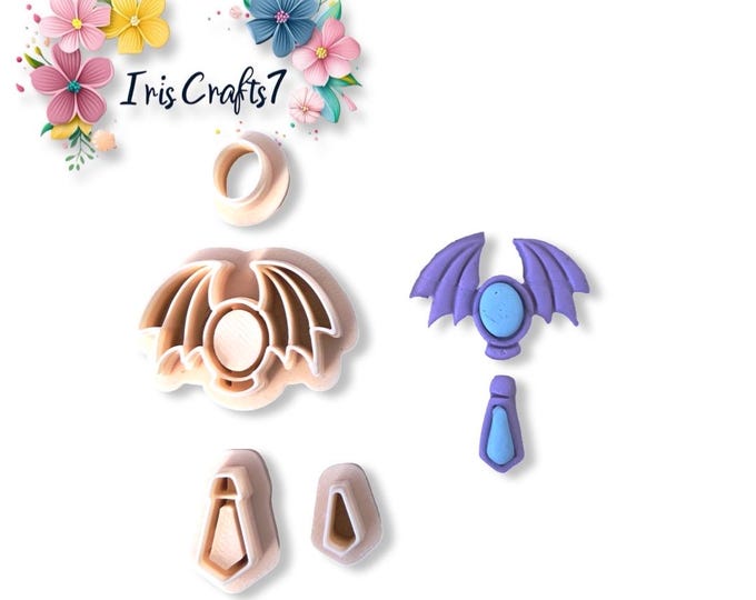Bat Wings Combo 2 Polymer Clay Cutter - Ceramic tools - Halloween Jewellery