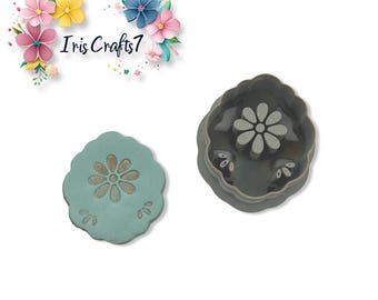 Scalloped Daisy Flower Polymer Clay Cutter Earrings Jewelry Tool