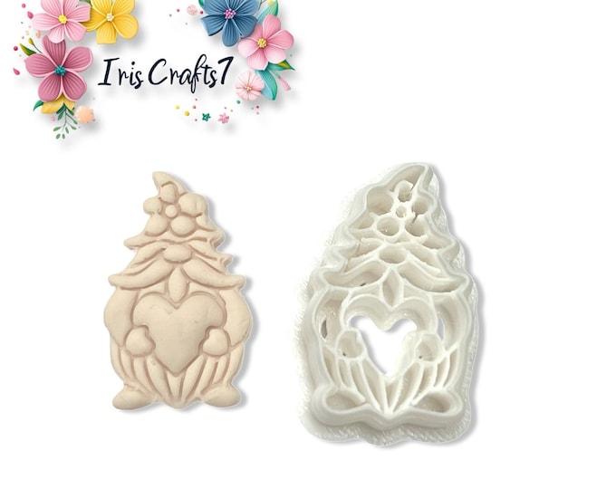 Gnome with Heart Polymer Clay Cutter for Jewellery and Earring Making, Craft Tools