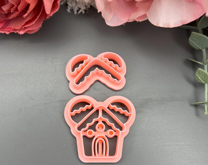 Clay cutters Gingerbread Mouse House_ Polymer clay cutters_ Christmas cutters_ Earring making