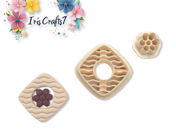 Ornament Frame with Flower 1 Polymer Clay Cutter – Decorative Clay Tool for Earring Making & Jewellery Crafts