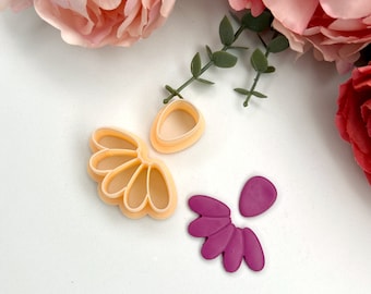 Half Flower Polymer Clay Cutters Embossed Earring Jewelry Tool