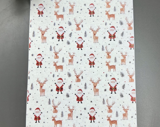 Christmas 6 image transfer paper_ Clay tools_ Polymer clay transfer_ Water Soluble Paper