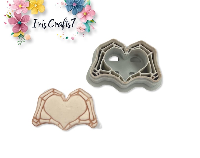 Skeleton Hand Heart Polymer Clay Cutter Valentine Earrings Tool