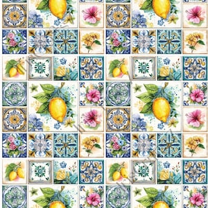 Carta transfer per immagini "Tessere Mediterranee 2" _ Creazione di orecchini_ Carta transfer magica_ Carta idrosolubile