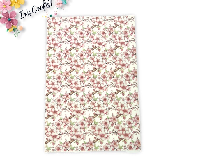 Cherry Blossom 2 Transfer Paper for Polymer Clay - Water soluble paper